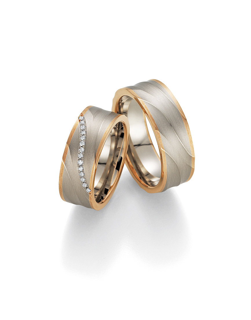 Trauringe „Vielfalt“ – Grau- & Rotgold