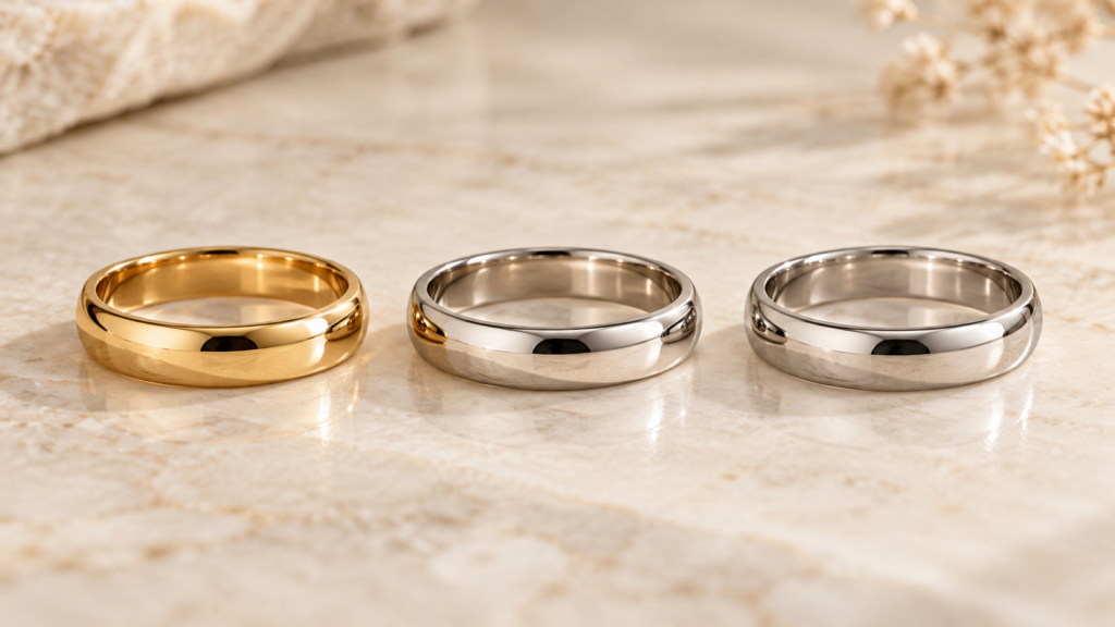 Gold Platin Palladium im Vergleich bei klassischen Ringen
